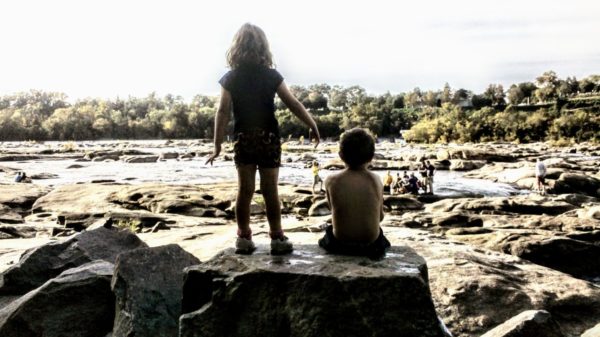 Rock hopping on the James River